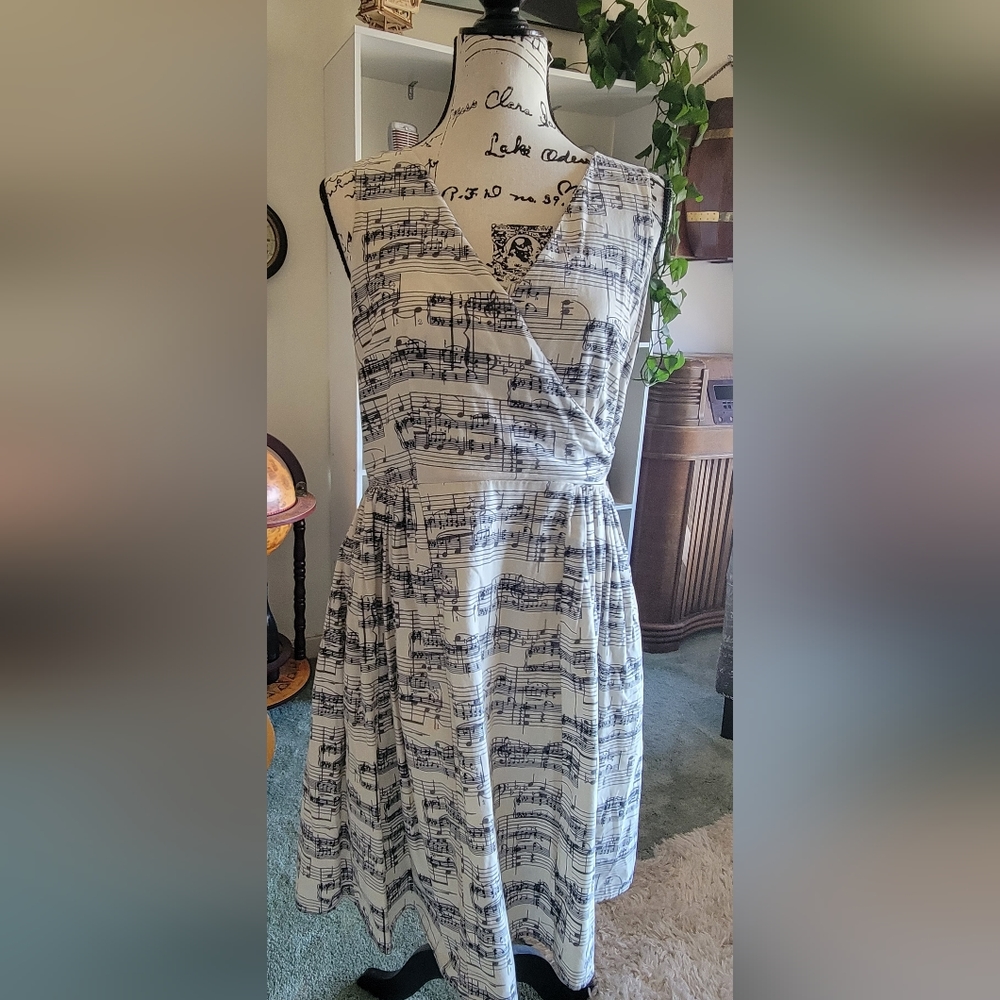 Fervour Modcloth Musical Note Fit & Flare Dress